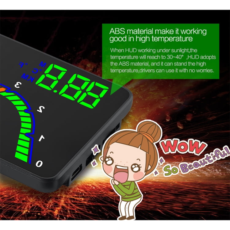 نظام أمان شاشة عرض أمامية مثبتة على السيارة T100 OBD2 مقاس 4 بوصات، يدعم سرعة السيارة / عرض سرعة دوران المحرك / استهلاك الوقود الفوري / اكتشاف رمز الخطأ والقضاء عليه، T100