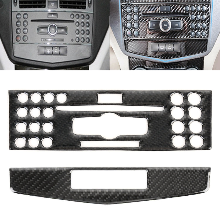 2 PCS Car CD Adjustment Frame Carbon Fiber Decorative Sticker for Mercedes-Benz W204 2007-2010, CD Adjustment Frame (B)