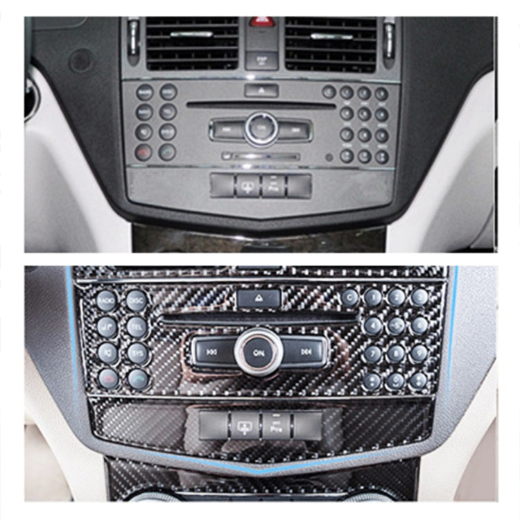 2 PCS Car CD Adjustment Frame Carbon Fiber Decorative Sticker for Mercedes-Benz W204 2007-2010, CD Adjustment Frame (B)