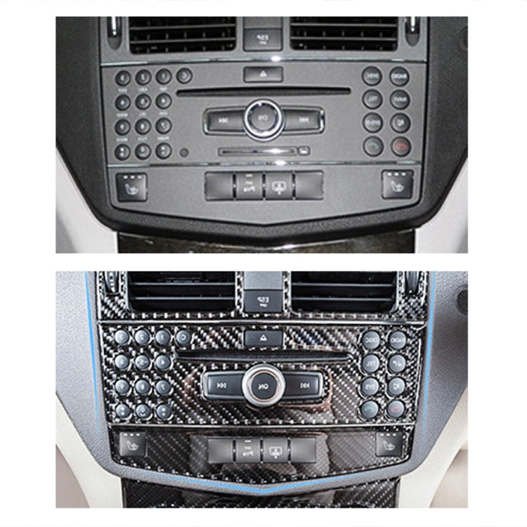 2 PCS Car CD Adjustment Frame Carbon Fiber Decorative Sticker for Mercedes-Benz W204 2007-2010, Right Driving, CD Adjustment Frame (C), Right Driving