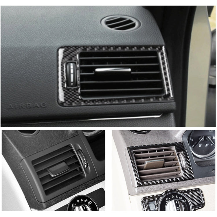 2 PCS Car Dashboard Right and Left Air Outlet Frame Carbon Fiber Decorative Sticker for Mercedes-Benz W204 2007-2013, Dashboard Right and Left Air Outlet Frame