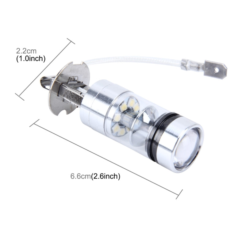 مصابيح ضباب سيارة H3 100 واط 850 لومن 7000 كلفن 20 SMD-2828-LED، تيار مستمر 12-24 فولت، H3