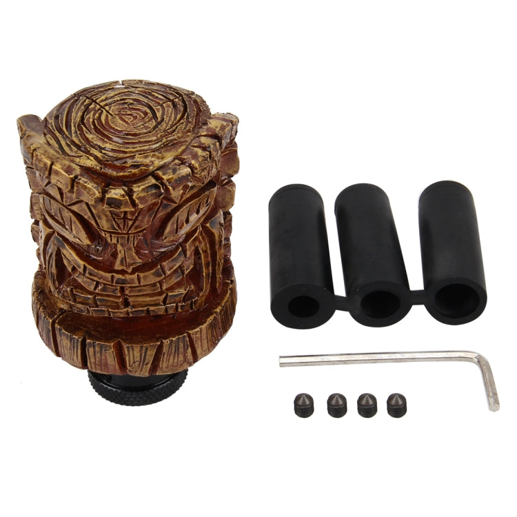 Universal Wood Avatar Shape Car Shift Lever Resin Modified Gear Knobs, Wood Avatar Shape