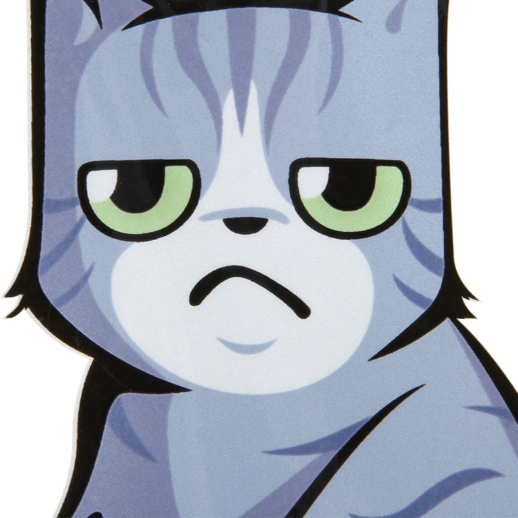 Vehicle Car Rear Windshield Window Wiper Reflective Self-Adhesive Cat Moving Tail Vinyl Decal Sticker, Frowning Cat, Smiling Cat