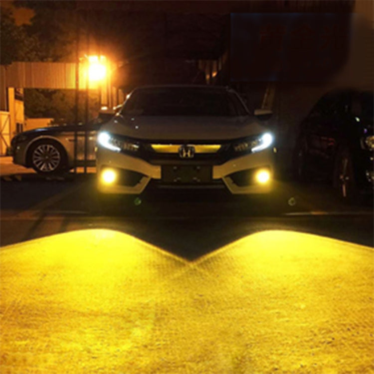 2 PCS 9006 HB4 6W 400LM Car LED Three-side COB Chips Fog Light Lamp Replacement, (White Light+Yellow Light), 9006 HB4