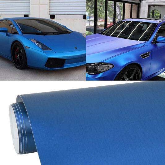1.52 * 0.5m Waterproof PVC Wire Drawing Brushed Chrome Vinyl Wrap Car Sticker Automobile Ice Film Stickers Car Styling Matte Brushed Car Wrap Vinyl Film
