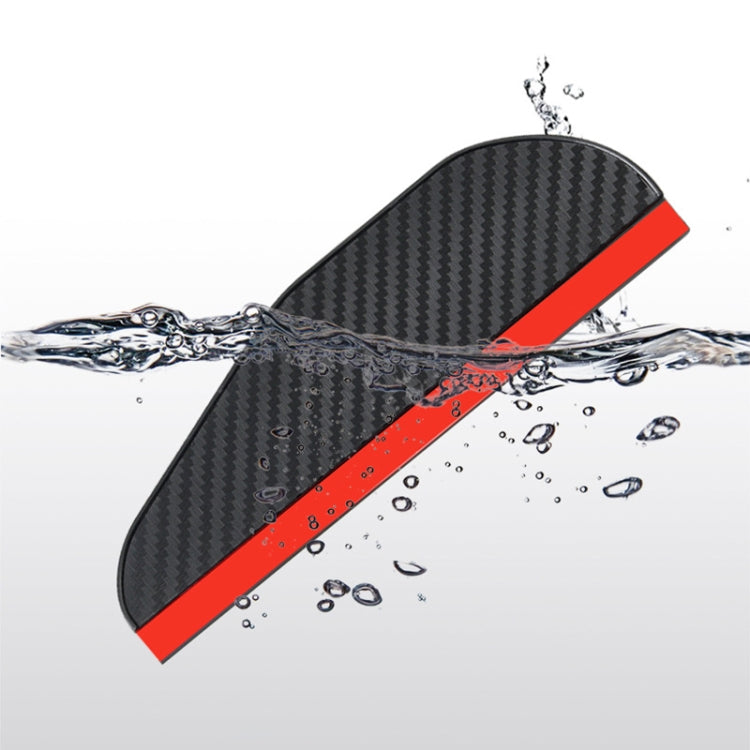1 Pair Drill Pattern Pure Black Universal Car Rearview Mirror Rain Blades Car Back Mirror Eyebrow Rain Cover, Pure Black