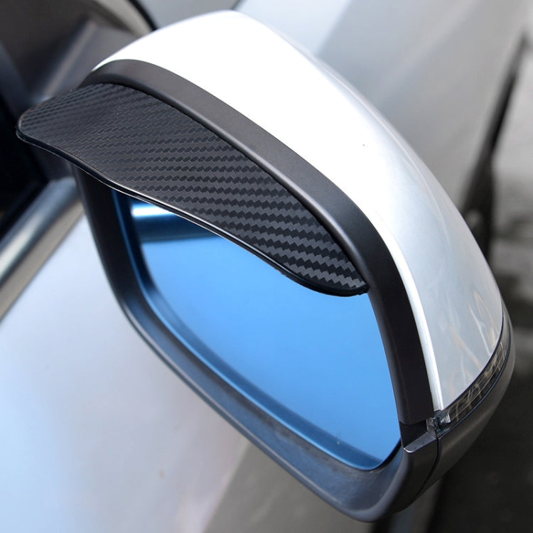 1 Pair Drill Pattern Pure Black Universal Car Rearview Mirror Rain Blades Car Back Mirror Eyebrow Rain Cover, Pure Black