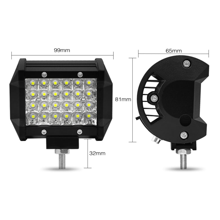 شريط إضاءة LED 4 بوصات 18 وات 1800 لومن 4 صفوف يعمل على تجديد مصباح مركبة الطرق الوعرة شريط إضاءة السقف، 4 بوصات 72 وات