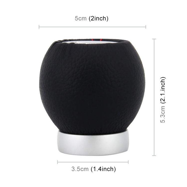 Universal Car Modified Shifter Black Leather Lever Manual 5-Speed Gear Shift Knob Adapter, 5-Speed