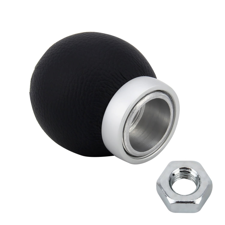 Universal Car Modified Shifter Black Leather Lever Manual 5-Speed Gear Shift Knob Adapter, 5-Speed