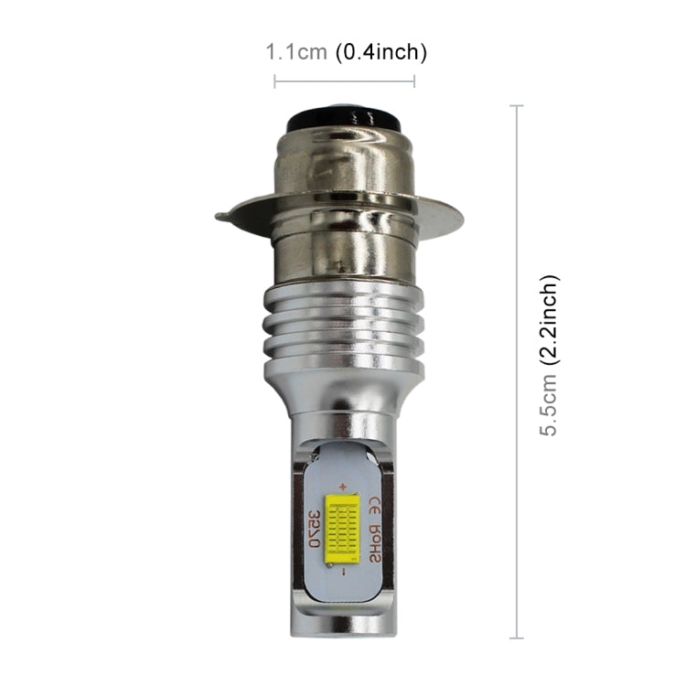 P15D/H6M 1000LM 72W 6000K White Light 2-LED 3570 Bulbs Motorcycle Headlights, DC 12-24V, P15D/H6M