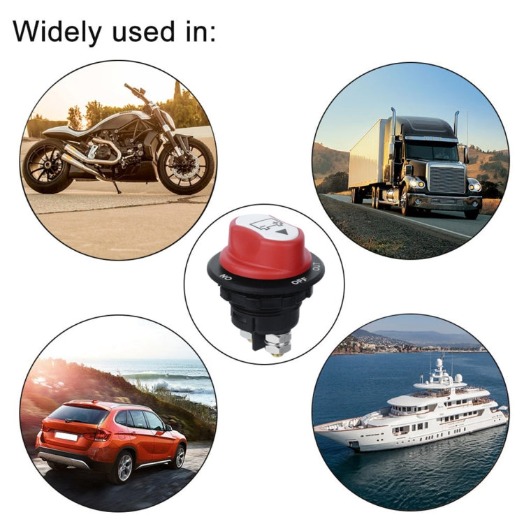 Jtron On/Off Car Battery Switch Car Battery Master Switch MAX DC 32V 200A CONT 300A INT Use for Cars / Off-road Vehicle / Truck, DC 32V 200A