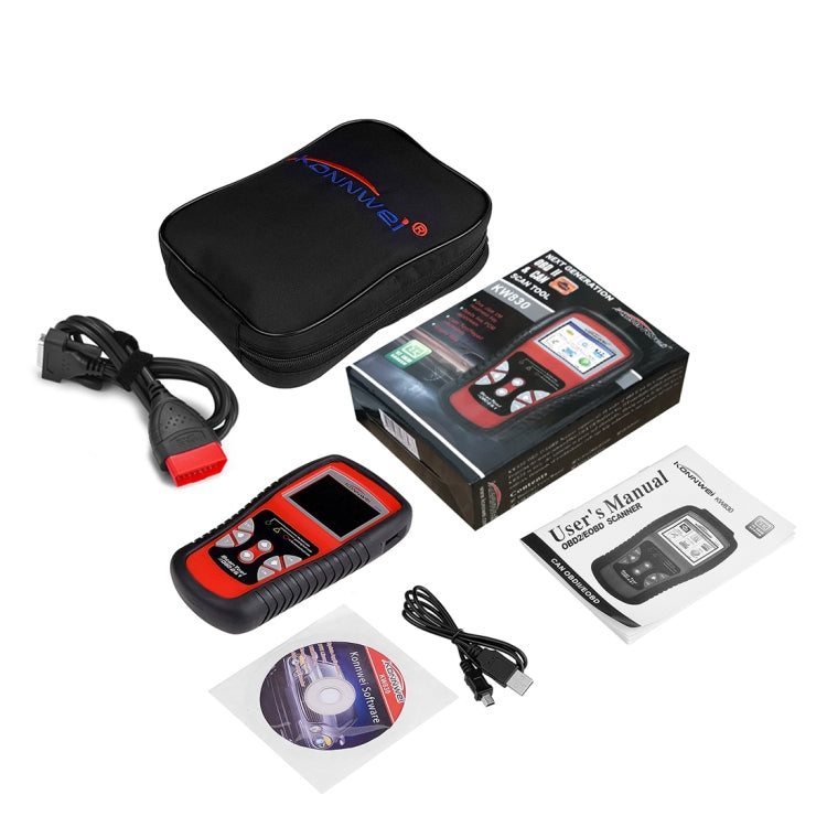 KONNWEI KW830 OBDII / CAN Car Auto Diagnostic Scan Tools Auto Scan Adapter Scan Tool Supports 8 Languages and 6 Protocols (Can Also Detect Battery and Voltage, Only Detect 12V Gasoline Car), KW830