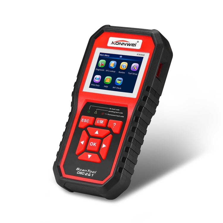 KONNWEI KW850 OBDII / CAN Car Auto Diagnostic Scan Tools Auto Scan Adapter Scan Tool Supports 8 Languages and 6 Protocols (Can Also Detect Battery and Voltage, Only Detect 12V Gasoline Car), KW850