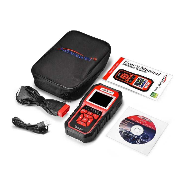 KONNWEI KW850 OBDII / CAN Car Auto Diagnostic Scan Tools Auto Scan Adapter Scan Tool Supports 8 Languages and 6 Protocols (Can Also Detect Battery and Voltage, Only Detect 12V Gasoline Car), KW850