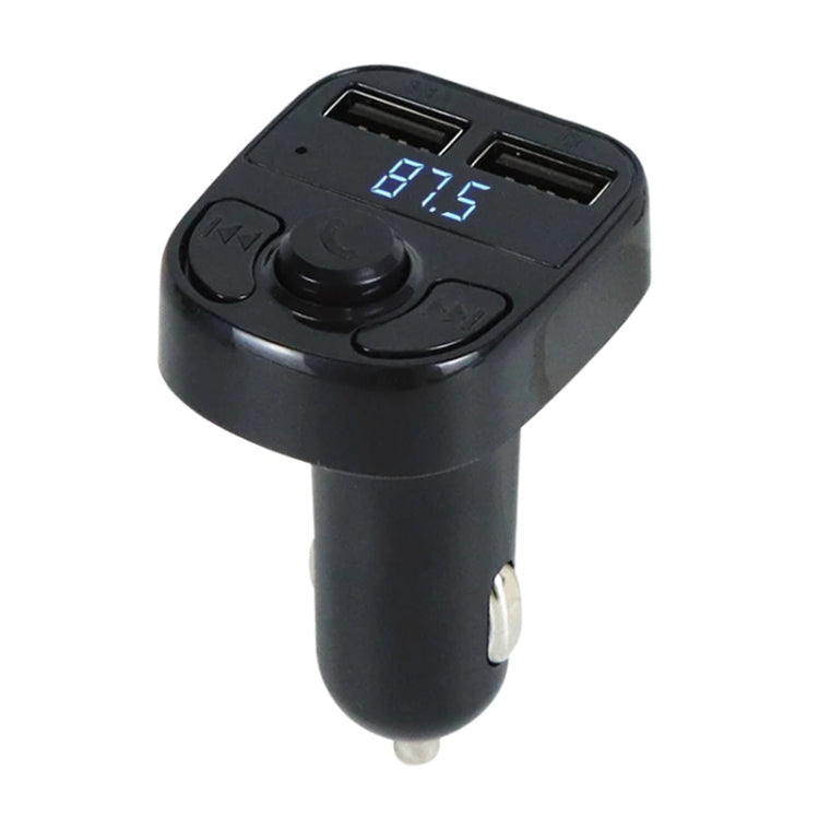 X8 Car MP3 Wireless Stereo Music Player Full Frequent FM Transmitter Wireless Car Charger Adapter with Dual USB Ports Digital Display Support U Disk and TF Card Wireless Headset for Mobile Phone, X8 3 in 1