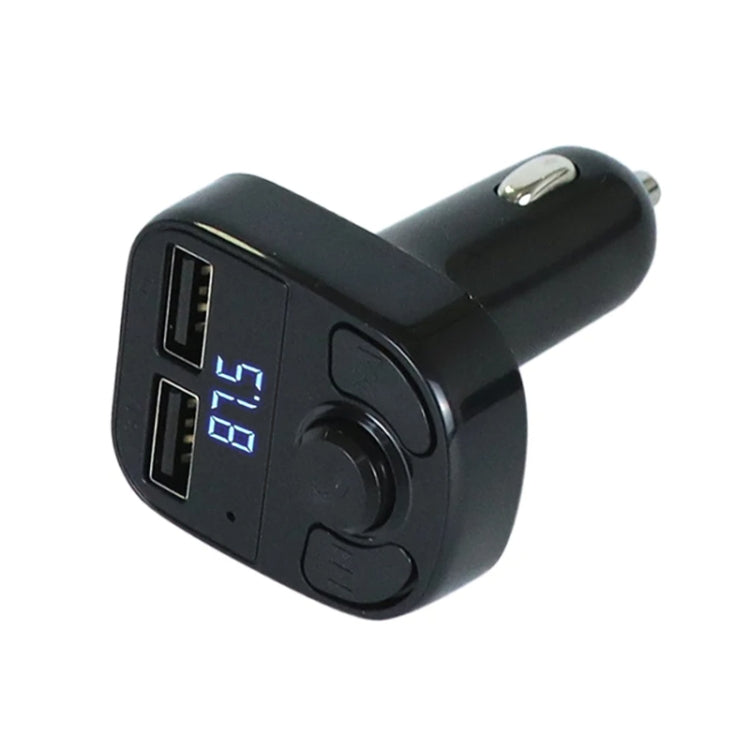 X8 Car MP3 Wireless Stereo Music Player Full Frequent FM Transmitter Wireless Car Charger Adapter with Dual USB Ports Digital Display Support U Disk and TF Card Wireless Headset for Mobile Phone, X8 3 in 1