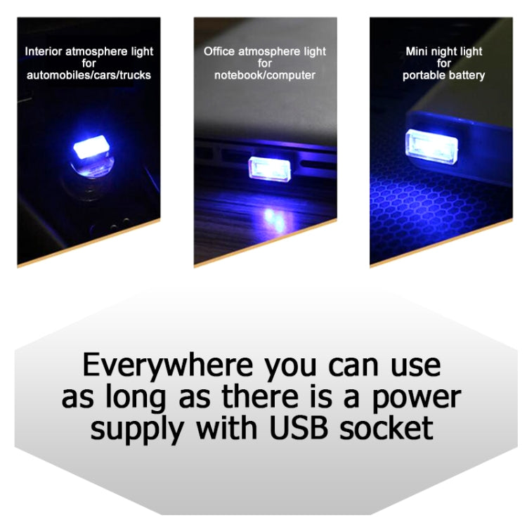 Universal PC Car USB LED Atmosphere Lights Emergency Lighting Decorative Lamp, Ice Blue, Blue Light, Pink Light, Green Light, Red Light, White Light, Yellow Light