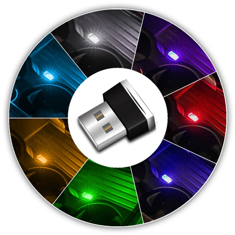Universal PC Car USB LED Atmosphere Lights Emergency Lighting Decorative Lamp, Ice Blue, Blue Light, Pink Light, Green Light, Red Light, White Light, Yellow Light