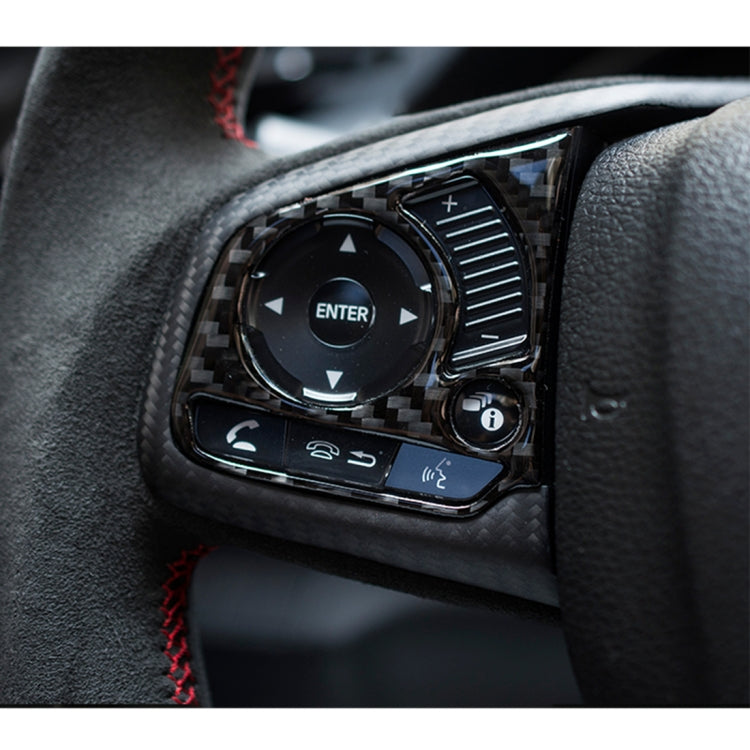 2 in 1 Carbon Fiber Steering Wheel Button Trim Interior DIY Sticker for Honda Civic 10th Gen 2016-2019(Deluxe), Wheel Button Trim