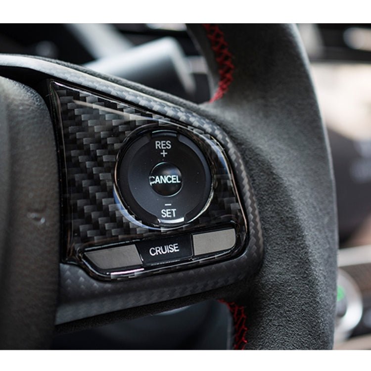 2 in 1 Carbon Fiber Steering Wheel Button Trim Interior DIY Sticker for Honda Civic 10th Gen 2016-2019(Deluxe), Wheel Button Trim
