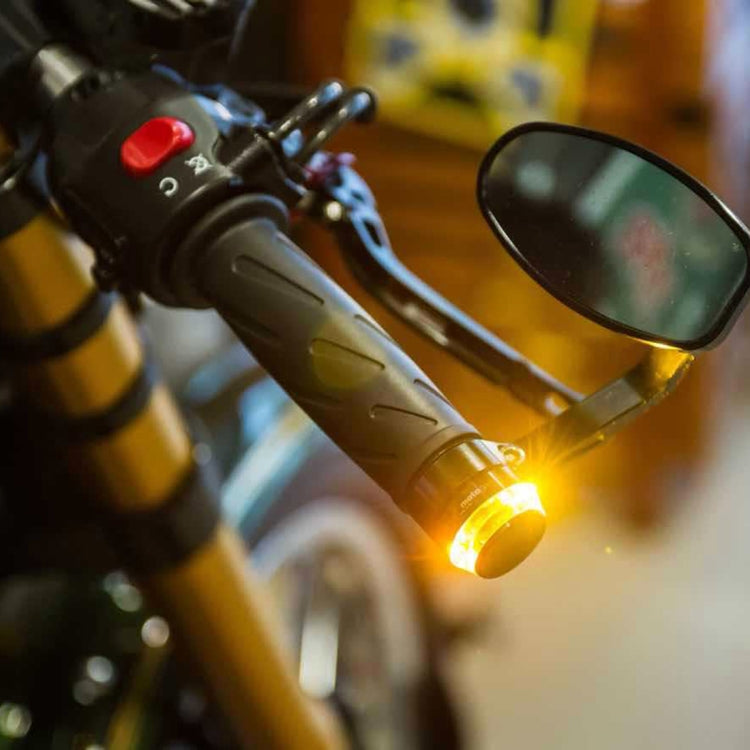 Pair Motorcycle Turn Signal Light Grip Bar Plug Strobe Side Marker End LED Handlebar Lamp, Turn Double Light, Blue Light, Pink Light, Green Light, Red Light