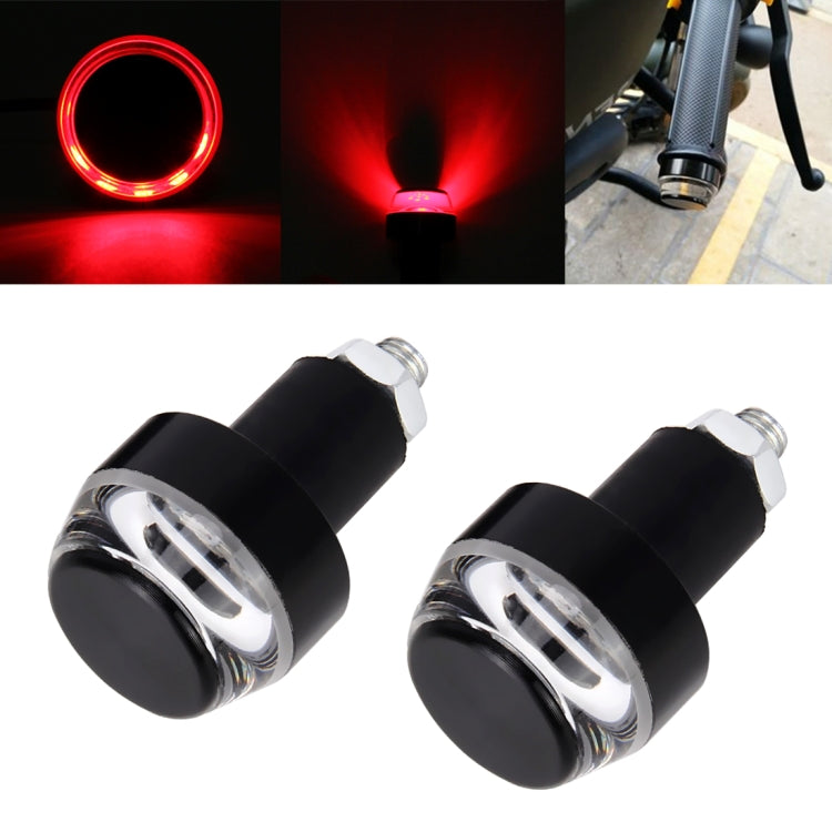 Pair Motorcycle Turn Signal Light Grip Bar Plug Strobe Side Marker End LED Handlebar Lamp, Turn Double Light, Blue Light, Pink Light, Green Light, Red Light
