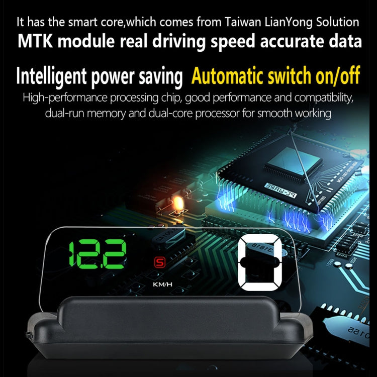 T900 Car GPS HUD Virtual HD Reflection Board Head-up Display, Speed & Driving Distance / Time Display, Over Speed & Voltage & Low Voltage Alarm, Fatigue Driving, T900 Green + White, T900 Blue + White, T900 White