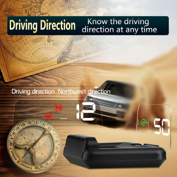 T900 Car GPS HUD Virtual HD Reflection Board Head-up Display, Speed & Driving Distance / Time Display, Over Speed & Voltage & Low Voltage Alarm, Fatigue Driving, T900 Green + White, T900 Blue + White, T900 White