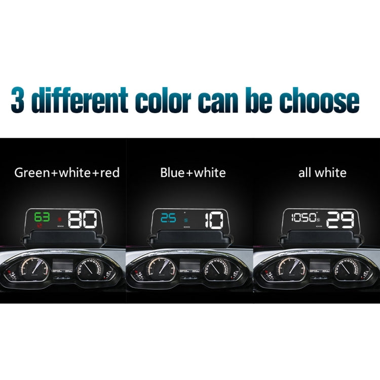 T900 Car GPS HUD Virtual HD Reflection Board Head-up Display, Speed & Driving Distance / Time Display, Over Speed & Voltage & Low Voltage Alarm, Fatigue Driving, T900 Green + White, T900 Blue + White, T900 White
