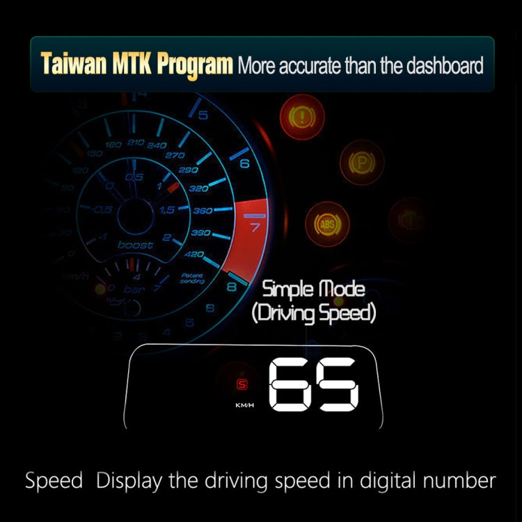 T900 Car GPS HUD Virtual HD Reflection Board Head-up Display, Speed & Driving Distance / Time Display, Over Speed & Voltage & Low Voltage Alarm, Fatigue Driving, T900 Green + White, T900 Blue + White, T900 White