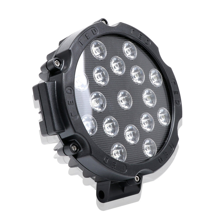 2 PCS 51W 3500LM 6500K White Light 17 LED Waterproof Car Boat Marine Work Lights Spotlight LED Bulbs, 30 Degrees Adjustable, DC 10-30V, 51W, Spot Light+51W