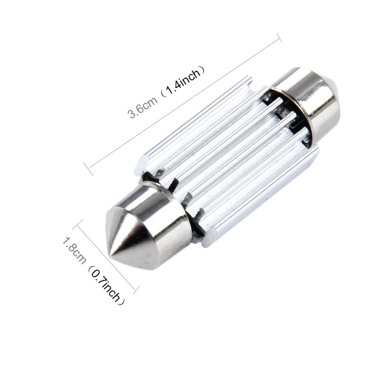 2 PCS 3W 200 LM 6000K 36MM 8 SMD-2835 LEDs Bicuspid Port Decoding Car Dome Lamp LED Reading Light, DC 12V, 36MM