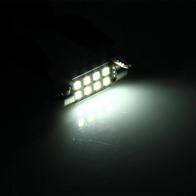 2 PCS 3W 200 LM 6000K 36MM 8 SMD-2835 LEDs Bicuspid Port Decoding Car Dome Lamp LED Reading Light, DC 12V, 36MM