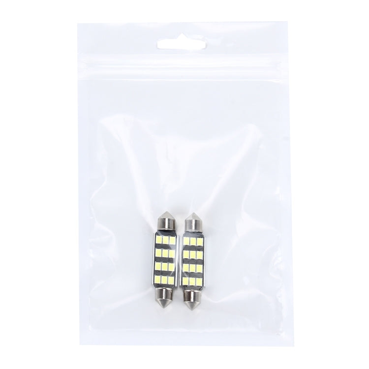 2 PCS 3.5W 250 LM 6000K 41MM 12 SMD-2835 LEDs Bicuspid Port Decoding Car Dome Lamp LED Reading Light, DC 12V, 41MM
