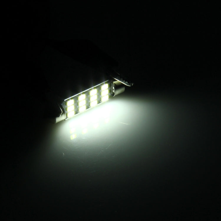 2 PCS 3.5W 250 LM 6000K 41MM 12 SMD-2835 LEDs Bicuspid Port Decoding Car Dome Lamp LED Reading Light, DC 12V, 41MM