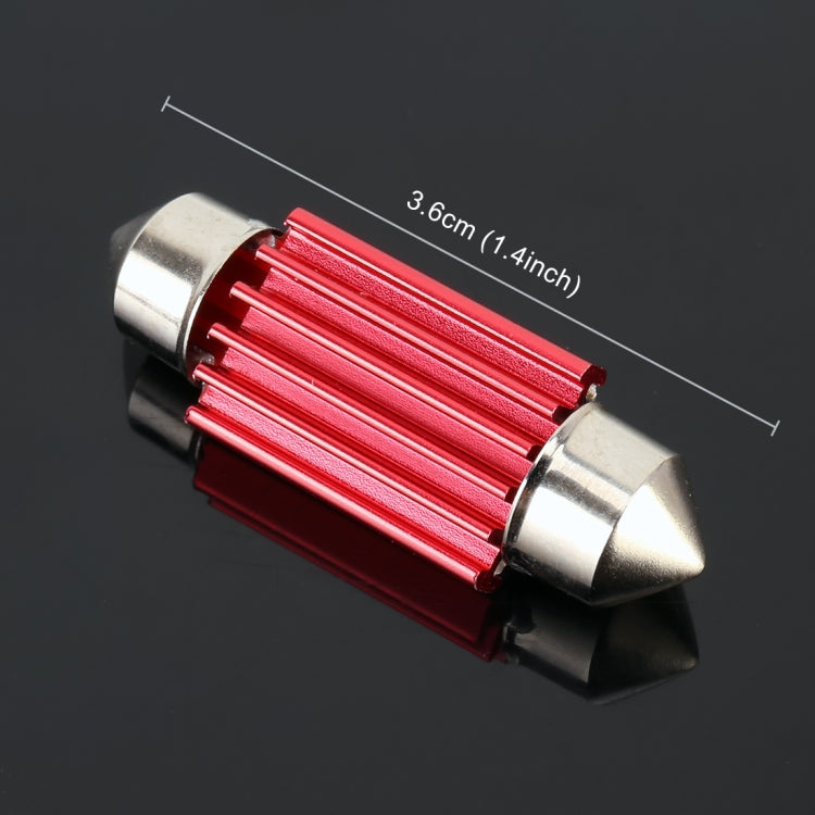 2 PCS 2W 100 LM 6000K 36MM 6 SMD-7020 LEDs Bicuspid Port Decoding Car Dome Lamp LED Reading Light, DC 12V, 36MM