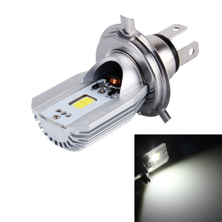 H4 12W 800lm 6000K COB LEDs Motorcycle Headlight Lamp, DC 6-80V, 12W 800LM