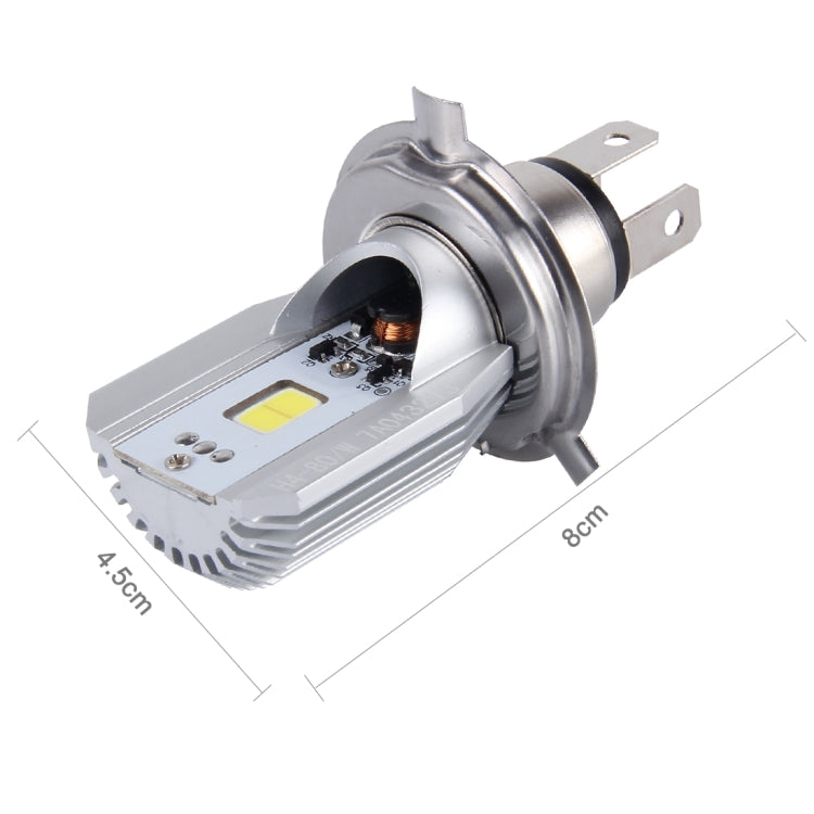 H4 12W 800lm 6000K COB LEDs Motorcycle Headlight Lamp, DC 6-80V, 12W 800LM