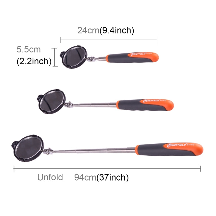 Retractable Vehicle Car Chassis Telescoping Inspection Mirror with 1 PCS 5mm LED Light, Mirror Diameter: 55mm, Max Expanding Length: 940mm, Diameter: 55mm, Max Expanding Length: 940mm