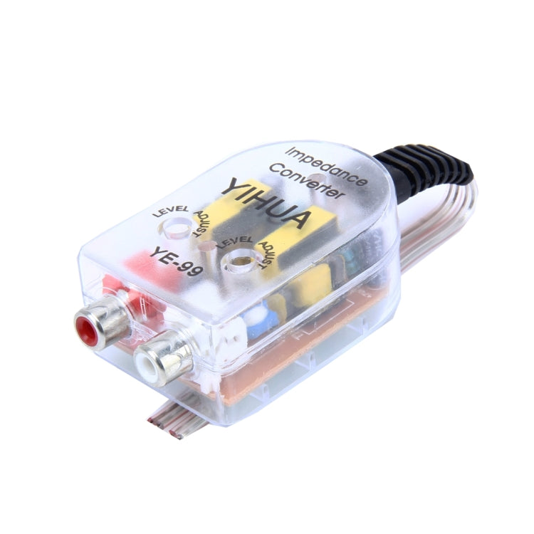 محول YE-99 لمركبة سيارة من مقاومة عالية إلى منخفضة، محول مكبر صوت إلى خط RCA، محول YE-99 لمركبة سيارة من مقاومة عالية إلى منخفضة