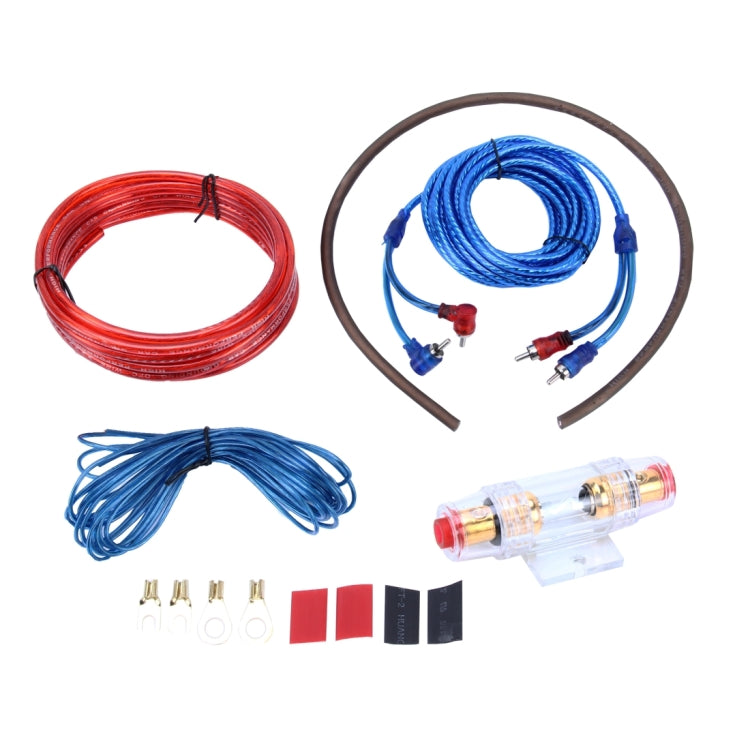 مجموعة تركيب أسلاك مضخم الصوت للسيارة YH-128 بقوة 1200 واط مع موصل RCA عالي الأداء، وكابل طاقة صوت لمضخم الصوت للسيارة