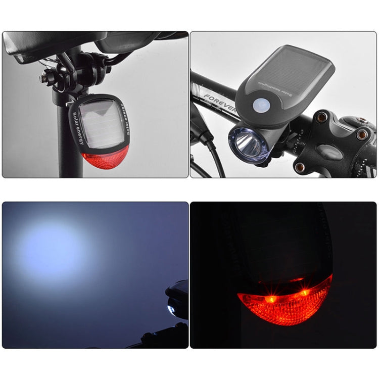 2 PCS 3W 240LM USB Solar Energy Motorcycle / Bicycle Light Set, Front Light+Back Light, Front Light+Back Light Black, Front Light+Back Light White