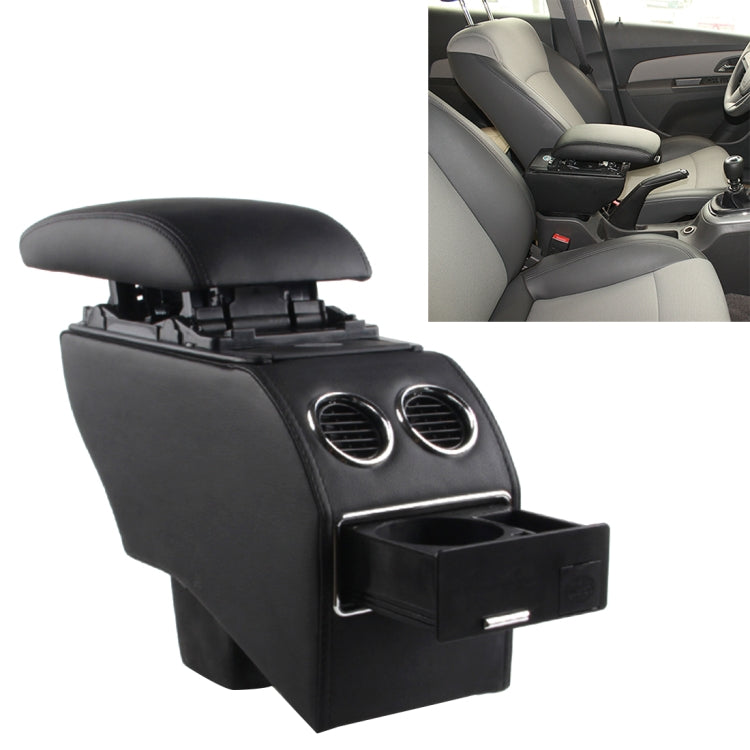 Car ABS Leather Wrapped Armrest Box, Fast Charge USB Holes and Cables for New Fit (Red Line with Air Outlet), Black Line with Air Outlet)(Black), Black Line without Air Outlet)(Black), Red Line with Air Outlet)(Black), without Air Outlet)(Beige)