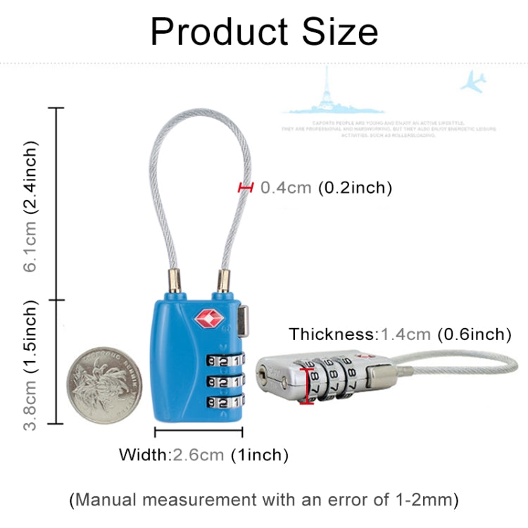 JASIT TSA719 Zinc Alloy 3-Digit Password TSA Lock Travel Luggage Padlock