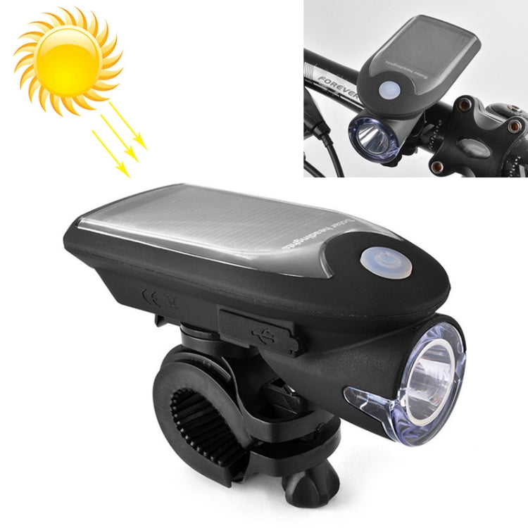 3W 240LM USB Solar Energy Motorcycle / Bicycle Front Light, Front Light White, Front Light Black