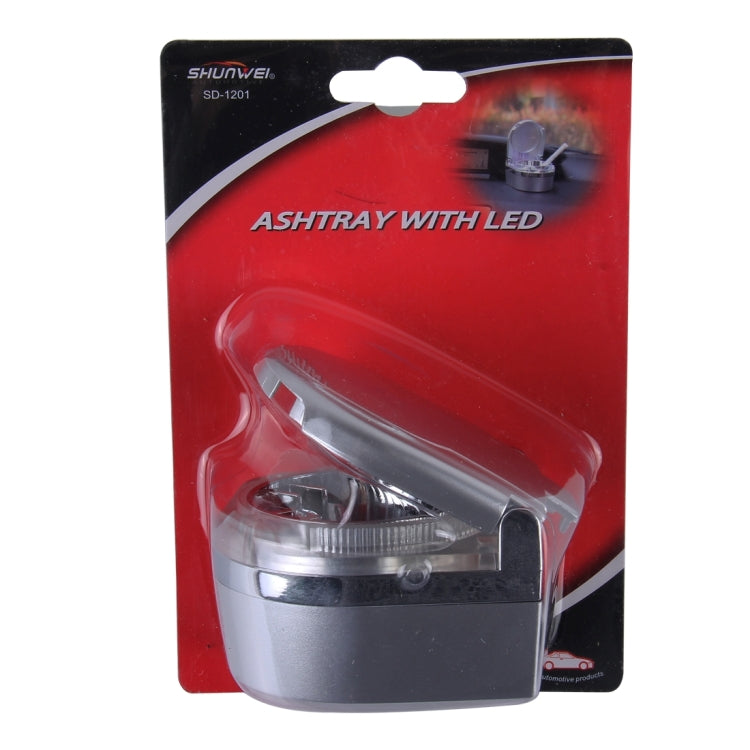 SHUNWEI SD-1201 Mini Portable Car Ashtray Blue LED Light for Dashboard Cigar Cigarette, SD-1201
