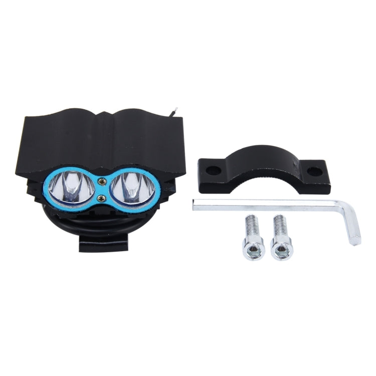 Owl Shape 20W 2000 LM 6000K Motorcycle Headlight Lamp with 2 COB Lamps and LED Projector Lens, DC 12-80V, Owl Shape Headlight Lamp