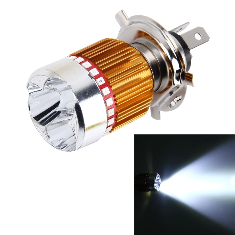 H4 9W 900 LM 6000K Static + Strobe Light Motorcycle Headlight Lamp with 3 COB White Light Lamps and Red Light+Pink Light+Blue Light LED Lamps, DC 12V, 9W 900LM